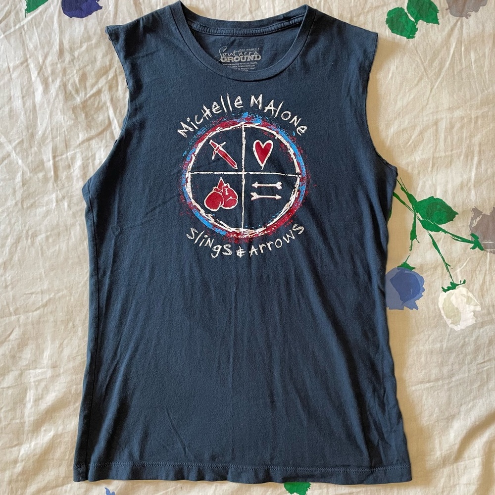 Large Michelle Malone cutoff muscle tee